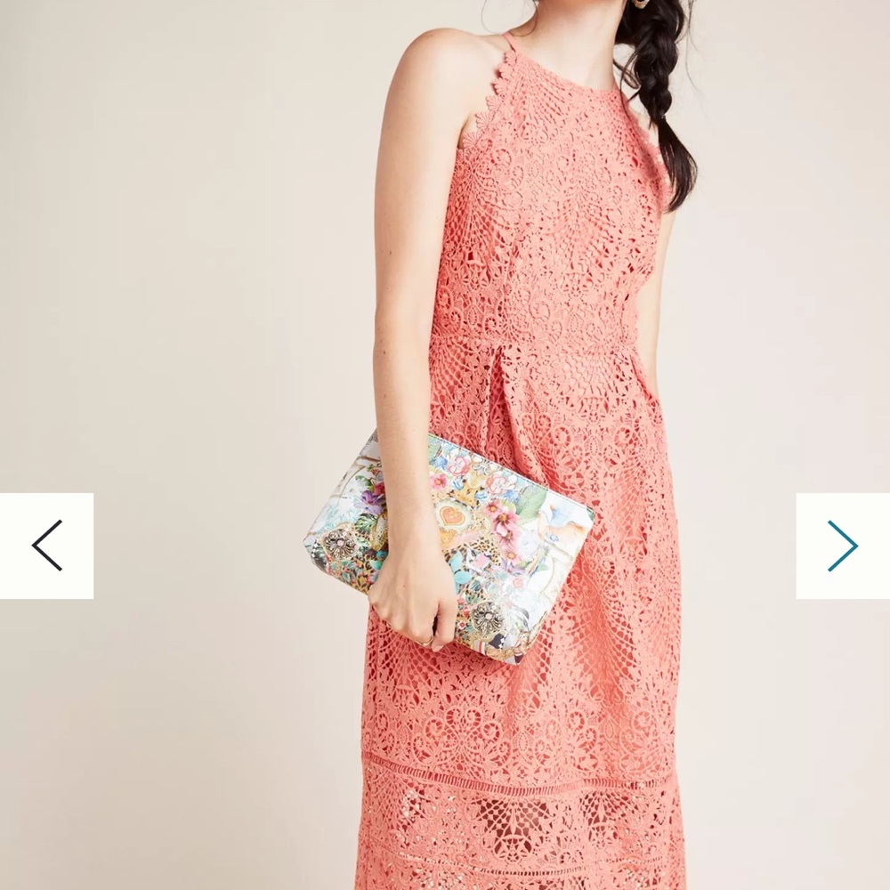 Anthropologie - pink lace dress